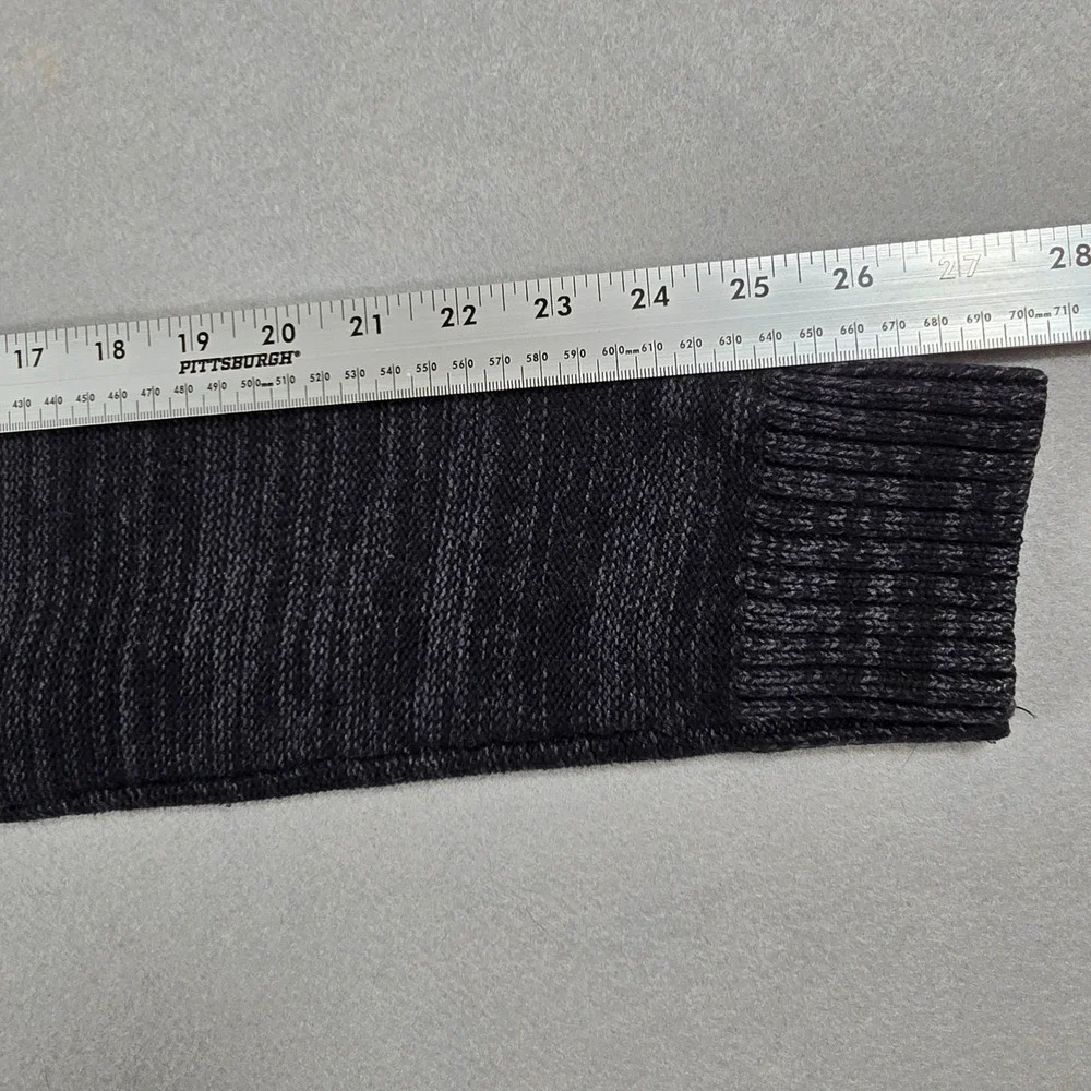 On The Byas Mens Small Gray Cardigan Sweater Shawl Collar Cable Knit Button